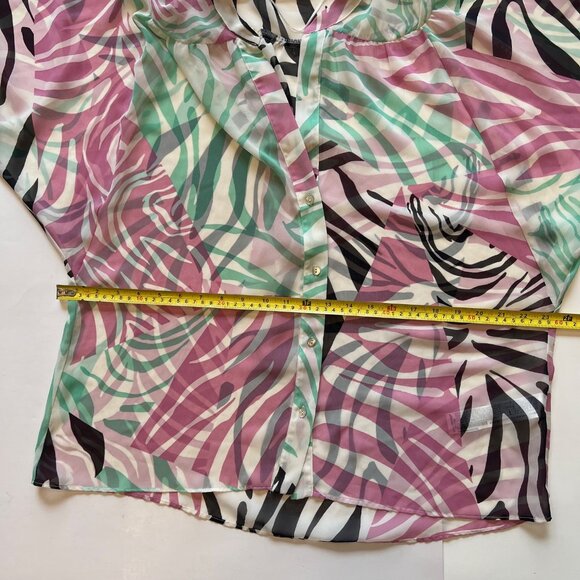 NEW Zara Semi Sheer Pink Zebra Pattern Blouse Top- Size M Oversized - Picture 16 of 16